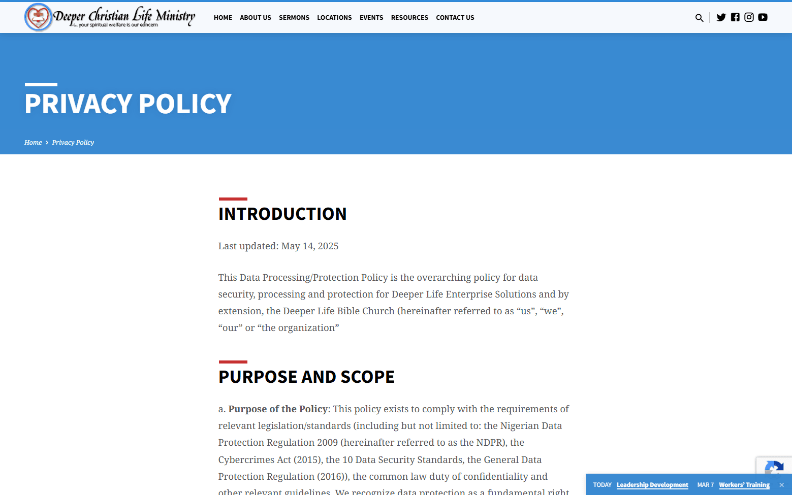 DCLM Privacy Policy